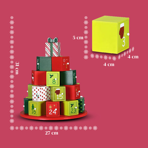 Adventskalender – Baumversion mit Schubladen oder Häuschen mit Aufklebern