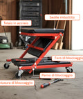 2-in-1-Rollbrett für Arbeiten unter dem Auto mit gepolsterter Rückenlehne und einer Tragfähigkeit von 150 kg