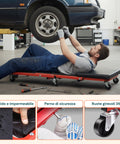 2-in-1-Rollbrett für Arbeiten unter dem Auto mit gepolsterter Rückenlehne und einer Tragfähigkeit von 150 kg