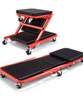 2-in-1-Rollbrett für Arbeiten unter dem Auto mit gepolsterter Rückenlehne und einer Tragfähigkeit von 150 kg