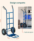 Transportwagen Garden Friend, 250 kg, aus blau lackiertem Stahl mit robusten Luftreifen Ean-8023755040727