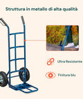 Robuste Plattform des Transportwagens aus blau lackiertem Stahl mit einer Tragfähigkeit von 250 kg Ean-8023755040727
