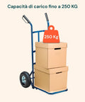 Blauer Transportwagen aus Stahl, 250 kg, mit robusten Luftreifen Ean-8023755040727