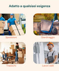 Vielseitiger Wagen aus blau lackiertem Stahl mit Luftreifen und einer Tragfähigkeit von 250 kg Ean-8023755040727