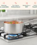Hoher Aluminiumtopf 16/20/24 cm mit Edelstahlgriff – Backofen und Gasherd
