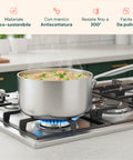 Hoher Aluminiumtopf 16/20/24 cm mit Edelstahlgriff – Backofen und Gasherd