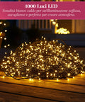 Weihnachtsbeleuchtung mit 1000 warmweißen LEDs - 100 Meter Lichterkette für den Außen- und Innenbereich