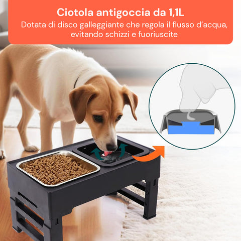 Verstellbare Näpfe, perfekt für alle Hunde - von 8,7 bis 28,8 cm Höhe