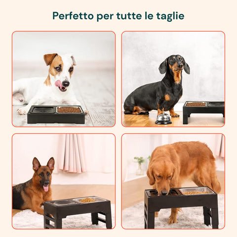 Verstellbare Näpfe, perfekt für alle Hunde - von 8,7 bis 28,8 cm Höhe