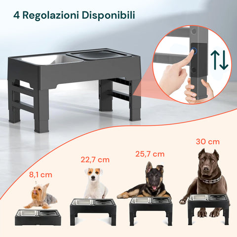 Verstellbare Näpfe, perfekt für alle Hunde - von 8,7 bis 28,8 cm Höhe