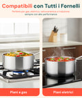 Hoher Aluminiumtopf 16/20/24 cm mit Edelstahlgriff – Backofen und Gasherd