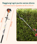Benzin-Multifunktionsgerät 4-in-1 mit Heckenschere, Kettensäge und Hochentaster, 52 cm³
