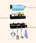 3-teiliges magnetisches Küchen-Organizer-Set: Gewürzhalter, Behälter- und Küchenrollenhalter ohne Bohren