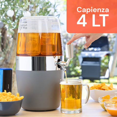 Avilia Getränkebehälter mit 4 Litern Fassungsvermögen, perfekt für den Außenbereich, Aperitif mit Snacks und Chips, gesellige Atmosphäre