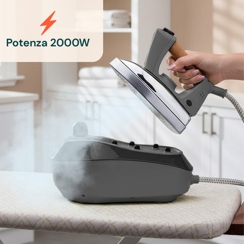 Dampfbügeleisen mit Boiler 2000 W – Edelstahlsohle und kontinuierlicher Dampf