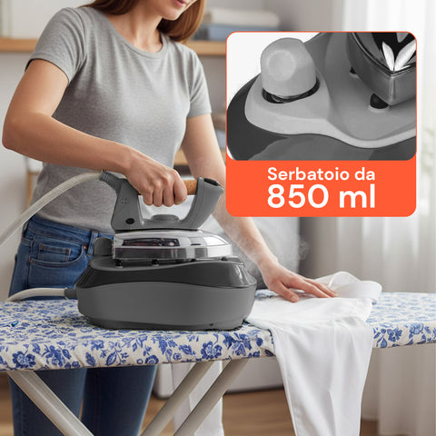 Dampfbügeleisen mit Boiler 2000 W – Edelstahlsohle und kontinuierlicher Dampf