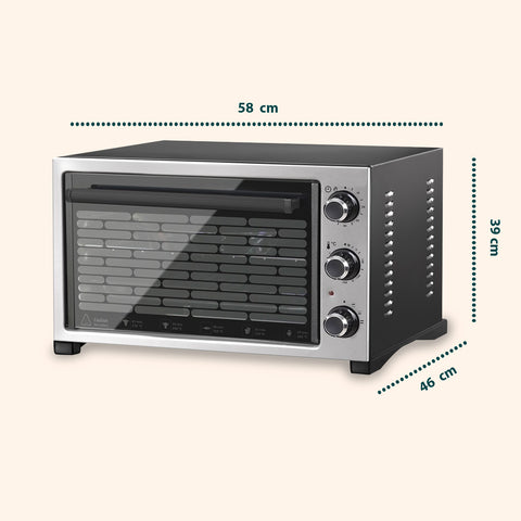 Elektrischer Mini-Backofen 32 l, 1420 W, mit regelbarem Thermostat bis 230 °C