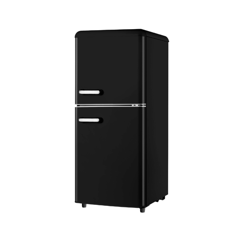 Retro-Kühlschrank mit Doppeltür, 110 l, schwarz