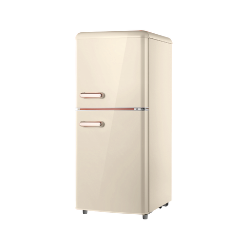 Retro-Zweitür-Kühlschrank 110 l Creme