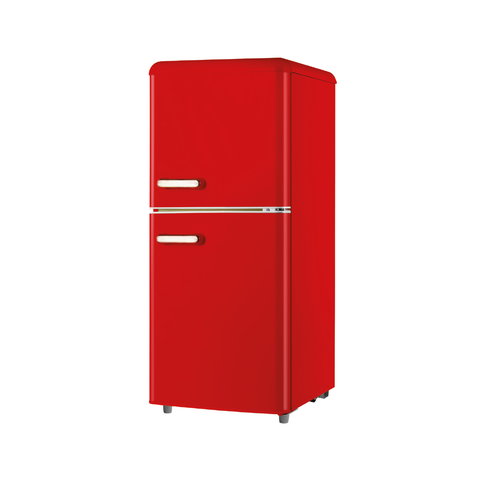 Retro-Kühlschrank mit Doppeltür, 110 l, Rot