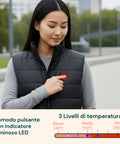Schwarze Unisex-Thermoweste L-XXL – 3 Temperaturstufen und USB-Aufladung