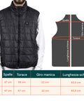Schwarze Unisex-Thermoweste L-XXL – 3 Temperaturstufen und USB-Aufladung