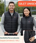 Schwarze Unisex-Thermoweste L-XXL – 3 Temperaturstufen und USB-Aufladung