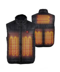 Schwarze Unisex-Thermoweste L-XXL – 3 Temperaturstufen und USB-Aufladung