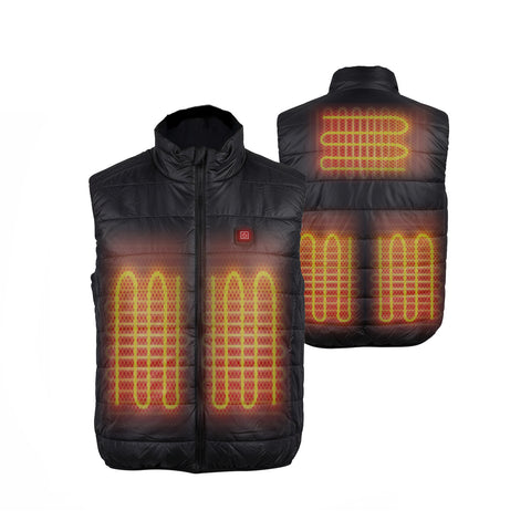 Schwarze Unisex-Thermoweste L-XXL – 3 Temperaturstufen und USB-Aufladung