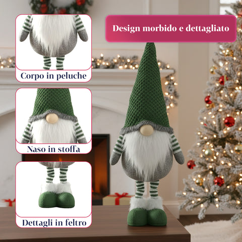 Weihnachtswichtel als 40 cm große Dekoration in Rot oder Grün mit verschiedenen Outfits