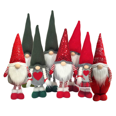 Weihnachtswichtel als 40 cm große Dekoration in Rot oder Grün mit verschiedenen Outfits