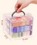 Komplettes Stickset mit 3 Etagen, 150 Fäden, Nadeln und Organizer aus Kunststoff