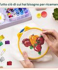 Komplettes Stickset mit 3 Etagen, 150 Fäden, Nadeln und Organizer aus Kunststoff