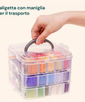 Komplettes Stickset mit 3 Etagen, 150 Fäden, Nadeln und Organizer aus Kunststoff