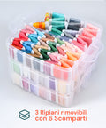 Komplettes Stickset mit 3 Etagen, 150 Fäden, Nadeln und Organizer aus Kunststoff