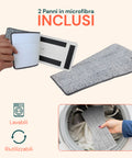 Bodenwischer Mopo Wash 8 l mit flexiblem Stiel, geteiltem Eimer und 2 Tüchern
