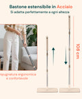 Bodenwischer Mopo Wash 8 l mit flexiblem Stiel, geteiltem Eimer und 2 Tüchern