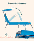 Kompakte und leichte Liege mit faltbarem Design für einfachen Transport und platzsparende Aufbewahrung, perfekt für Strand und Urlaub