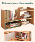 Holz-Schreibtischregal mit 2 Ablagen und multifunktionalem Design