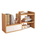 Holz-Schreibtischregal mit 2 Ablagen und multifunktionalem Design