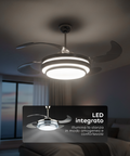 Deckenventilator mit 4 einziehbaren Flügeln, Licht und Fernbedienung, 35 W