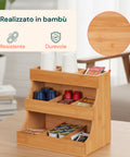 Vielseitiger Organizer aus Bambusholz – 9 Fächer mit stabilem Design