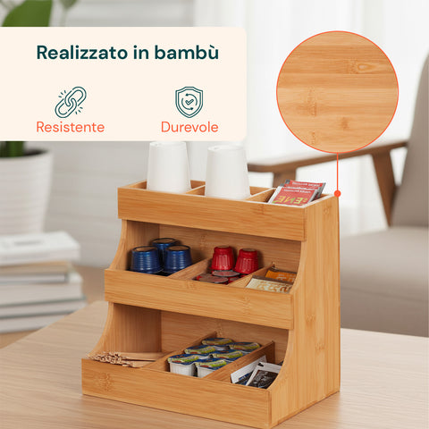 Vielseitiger Organizer aus Bambusholz – 9 Fächer mit stabilem Design