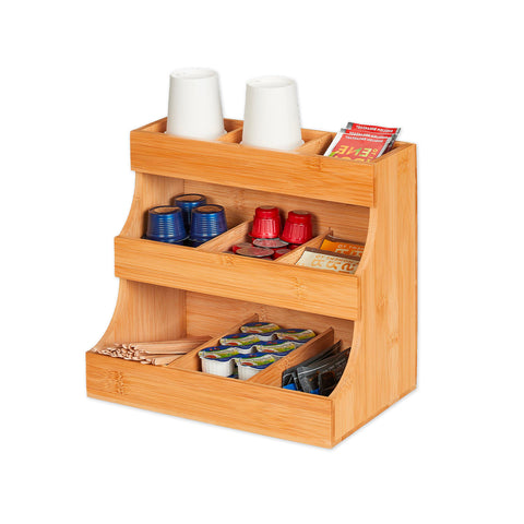 Vielseitiger Organizer aus Bambusholz – 9 Fächer mit stabilem Design
