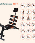 Multifunktionale, klappbare Trainingsbank 22-in-1 – Training für Bauch, Arme und Beine