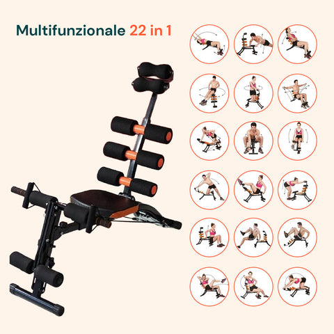Multifunktionale, klappbare Trainingsbank 22-in-1 – Training für Bauch, Arme und Beine