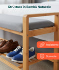 Multifunktionsbank aus Bambus – Sitzbank mit Schuhablage