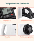 Praktisches und funktionales Design mit LCD-Display, rutschfesten Pedalen, ergonomischem Griff und einstellbarem Widerstand für ein individuelles Training