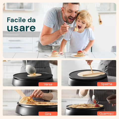 Einfach zu bedienender Crêpes-Maker für die ganze Familie, perfekt, um Kinder in die Zubereitung unterhaltsamer und leckerer Frühstücke einzubeziehen