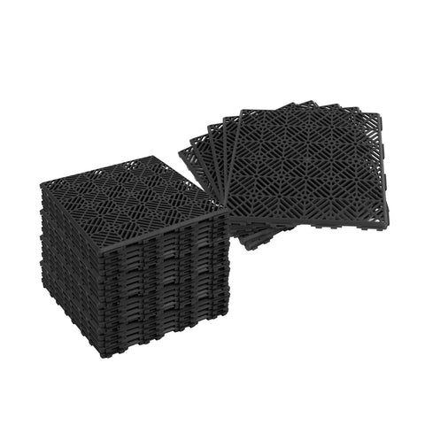 Set mit 50 Klickfliesen – Rutschfest und drainagefähig, 29,5x29,5 cm